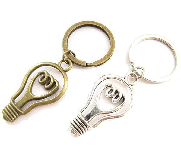 Light Bulb keychain Lightbulb Silhouette Bright Idea Moment Teachers key chain School Science Gift Light Bulb Jewelry keyring