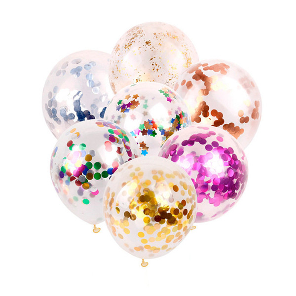 New Fashion Multicolor Latex Sequins Filled Clear Balloons Novelty Kids Toys Beautiful Birthday Party Wedding Decorations 14 Color B11