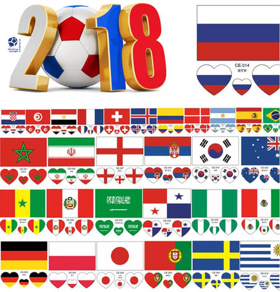 football world cup face tattoo body art Waterproof Temporary cool flag Tattoo Sticker water transfer flash fake tattoos Sticker toys