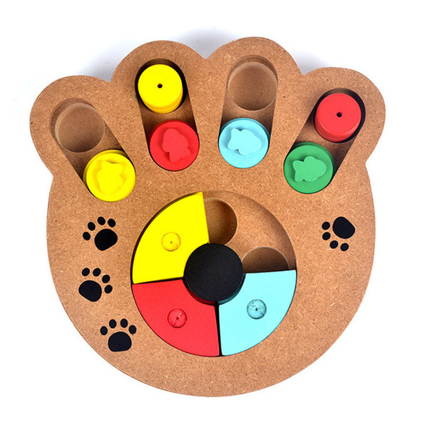 Creative 2018 Multifunction Pet Bowl Feeder 7 Holes Dog Paw Educational Toys Puppy Puzzle Toys Safety Plastic Dog Toy Free Shipping