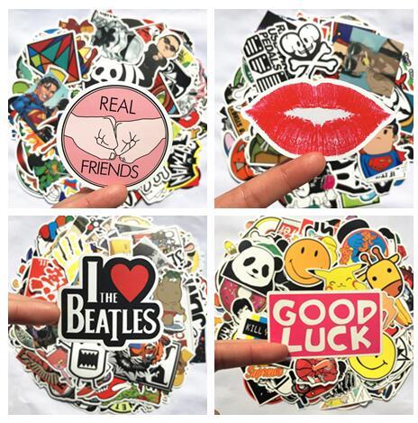 100 pcs/set Waterproof Motorcycle Graffiti Sticker Personality Luggage DIY stickers cartoon PVC Wall stickers bag accessories kids gift toys