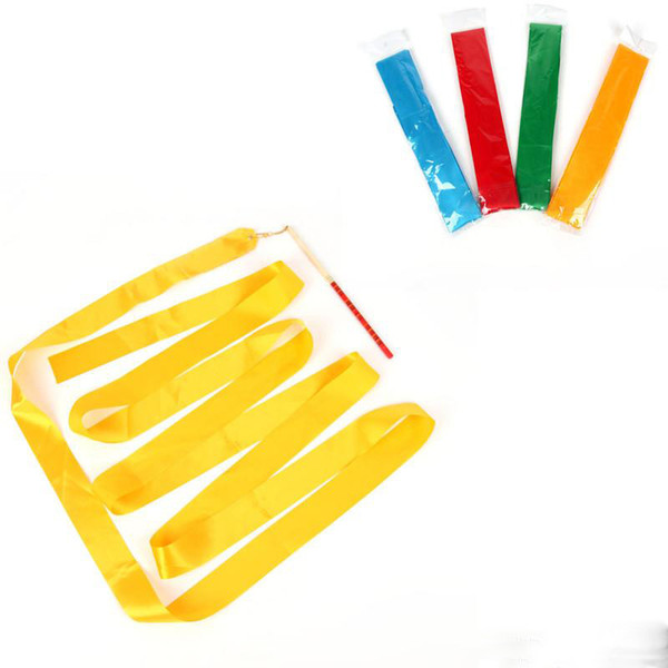 Kids 4M Gymnastics Ribbons 5x400cm 28cm stick Children's sports meeting performance props boys girls class-break Exercises festivals rah-rah