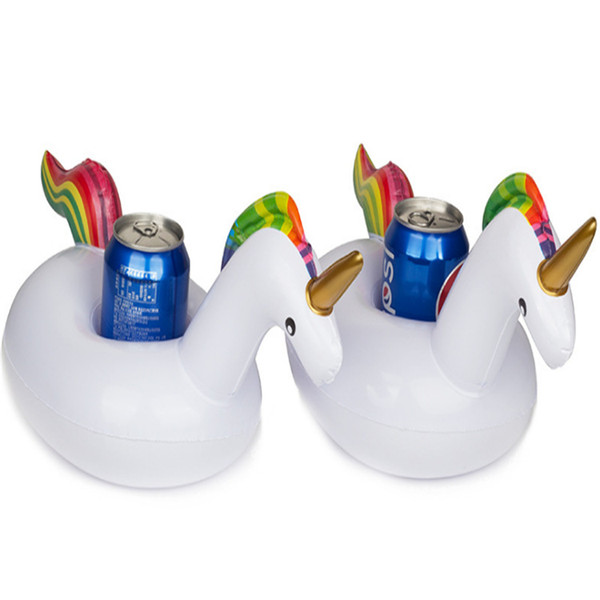 Hot new Unicorn Inflatable Cup Floating Coasters Drink Holder Stand Pool Can Party Bath Floating Toy Supplies Unicorn Cup Holder WCW218