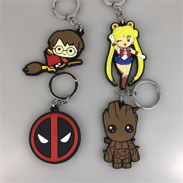 6 Styles American movie character shapes Keychains Pocket fitting Graffiti Happy Strong Thankfull Charm Movie character toy T1I646