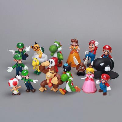 Anime Doll 18 Super Mario Mario Mario Trumpet 18g High Quality Safety Plastic Doll Toy Hand Decoration Child Youth Gift