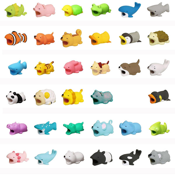 Kawaii Animal Cable Protector Bite for Android Iphone Cable Winder Panda Phone Holder Accessory Organizer Doll Model Funny