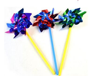 Kids Fashion Outdoor Colorful Novelty Toy Plastic Thin Slice Windmill Pinwheel Self Assembly Flower Wind Spinner Gift