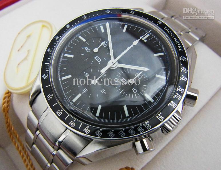 Mens Steel Automatic Black Dial moon watch mens professional Broad Arrow No Chronograph Mechanical Automatic Mens Watches