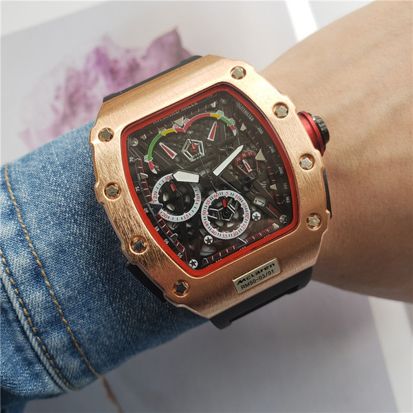 Wholesale Mens Fashion Luxury Wacth Stainless Steel All Dial Work Chronograph Designer Quartz Movement Military Sport Clock Watches