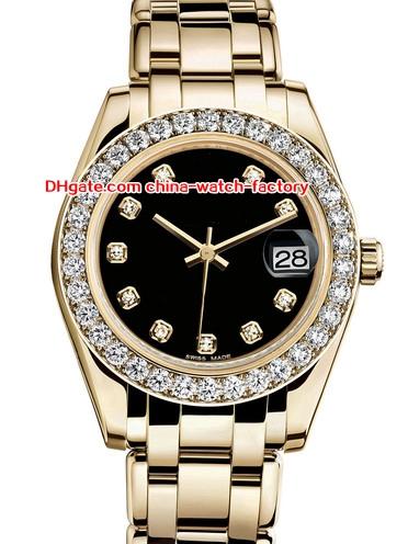 12 Style Topselling High Quality 31mm 36mm Pearlmaster Datejust 81298 Diamond 18k Gold Asia Mechanical Automatic Ladies Watch Women Watches