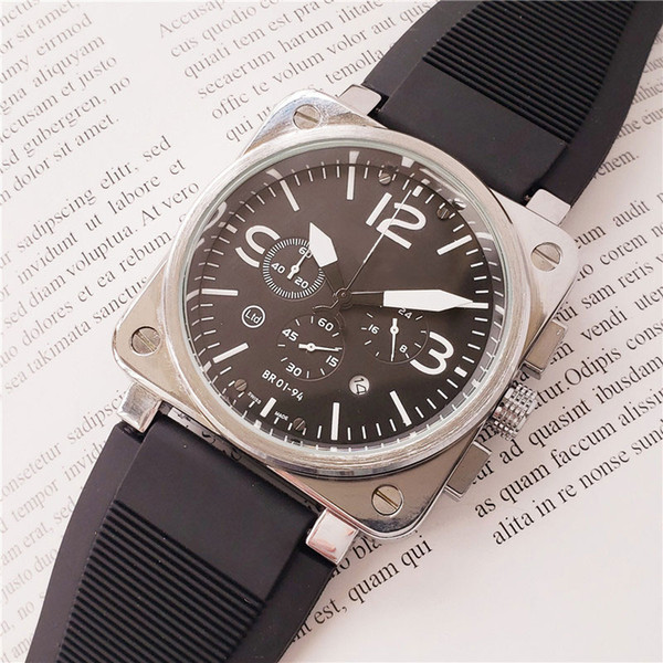 Swiss brand army watches for men stainless steel case rubber strap men br watch quartz movement chronograph watch all dial work watches