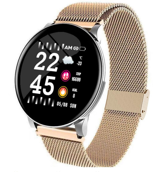 H&S Etech Hot Metal belt W8 Women Smart Watch IP67 Waterproof Heart Rate Weather Forecast Smartwatch for Samsung Watch Active Gear Watch