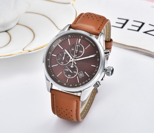 All Dials Work Boss Luxury Men Watches Montre Homme Fashion Leather Quartz Watch Men Dress Business Male Clock Reloj Hombre