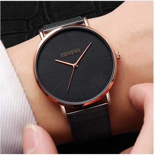 Simple Women Men Watches Top Luxury Stainless Steel Mesh Quartz Wristwatches Fashion Clock ladies Watch Montre Femme 2019