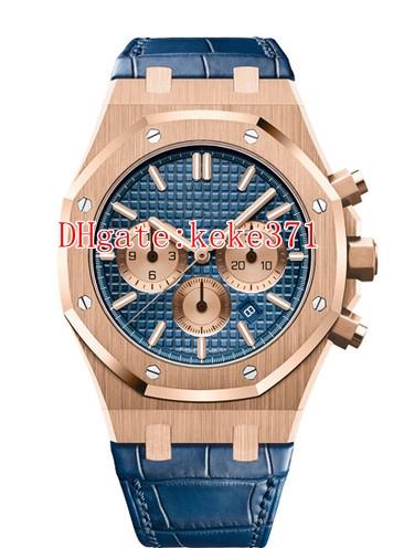 12 Style Hot Selling 41mm Offshore 26331 26331ST 26331OR.OO.D315CR.01 18k Rose Gold Leather Bands VK Quartz Chronograph Mens Watch Watches