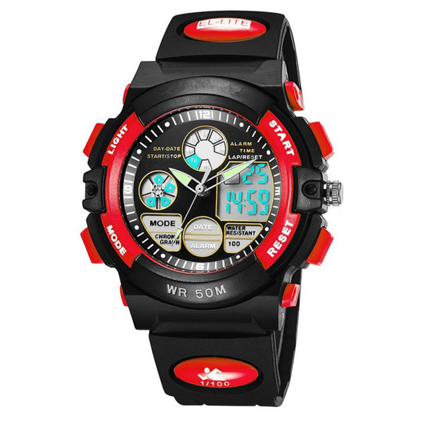 Sport Students Watch Men Youth Teenager Multi-Function 50M Waterproof Watch Clock LED Digital Double Action Watch L40