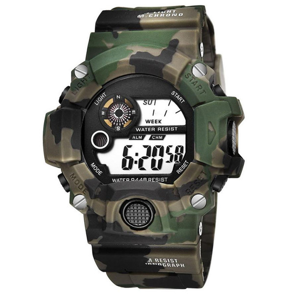 SB0054 Relogio Masculino Military Multi Function Sports Watches Color Alarm LED Digital Dual Movement WristWatch Back Light L30