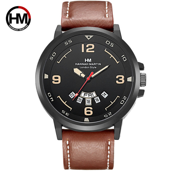 Mens Leather Wristwatch Army Military Reloj Hombre Mens Clock Top Luxury Brand Watches Men Quartz Week Display Reloj Relogio Masculino