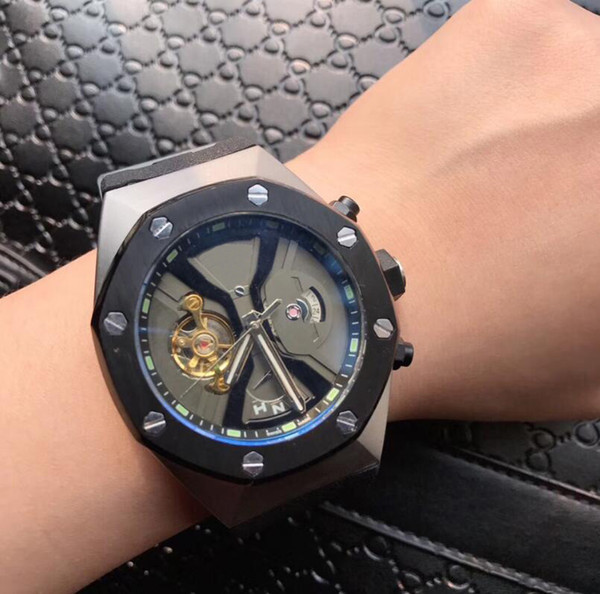 2019 TOP LUXURY BRAND MENS MECHANICAL WATCHES MEN'S Watch Tourbillon Silicone strap AUTOMATIC MOVEMENT Waterproof Watches