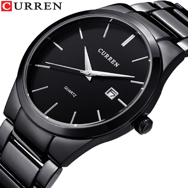 Curren Fashion Business Calendar Quartz Wrist Watch Stylish Men's Watch Military Waterproof Full Steel Male Clock Y19052103