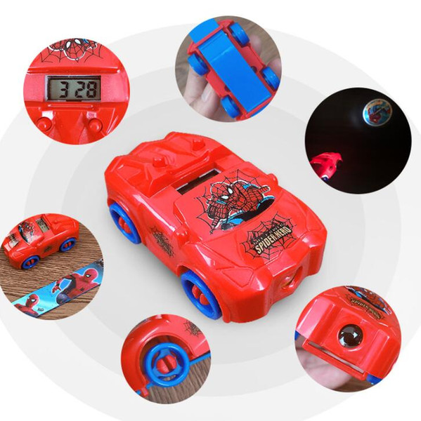 New Creative Spiderman Car Children Watch Fashion Kids 3D Projection Watches Children Electronic Cartoon Watch Girls Boys Children watch