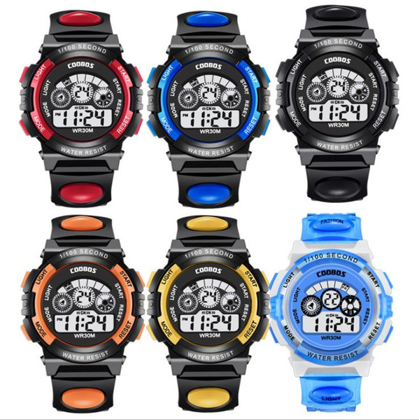 2019 Children's watch multi-function colorful light waterproof fashion sports student electronic watch 0119 multi-color free shipping