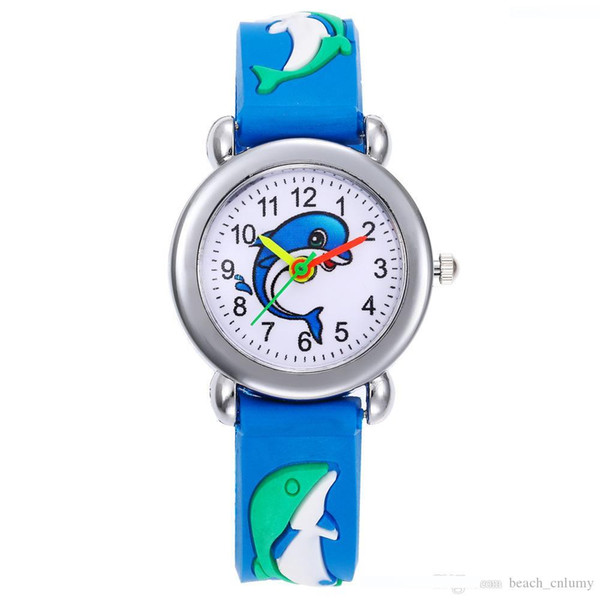 2020 New Children Lovely Watches Cute Whale Silicone Watches Quartz Kids Boys Girls Casual WristWatches Watch Wrish Wrist Watch Clock Hours