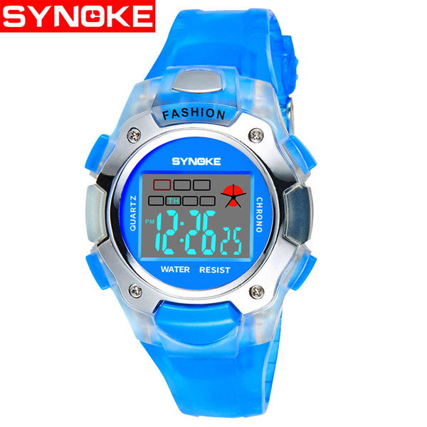 SYNOKE 99319 Children Watch Outdoor Sports Kids Boy Girls LED Digital Alarm Stopwatch Waterproof Wristwatch Children's Watches