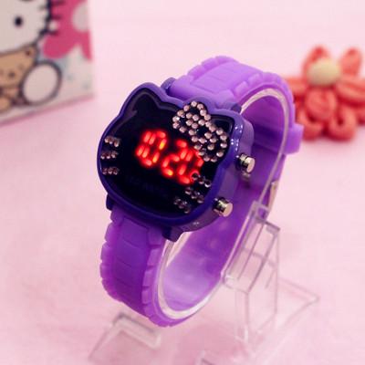 Hello Kitty Cartoon Watches Kid Girls Leather Straps Wristwatch Children Hellokitty Quartz Watch Cute Clock Montre Enfant