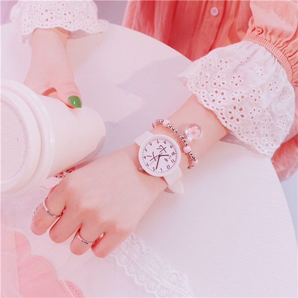 Children Fashion Nature Style Silicone Watches Clock Pink Lovely Analog Watches Women Ladies Girls 2019 Casual Wristwatches Wholesale Cheap