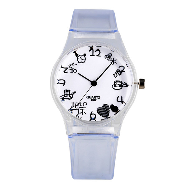 Classic Arabic Numerals Dial Watch Transparent Strap Watches for Children Minimalist Style Novel Quartz Wristwatch for Kids