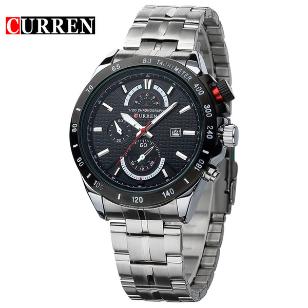 Curren Casual Sports Full Steel Quartz Men's Watch Relogio Masculino Mode Fashion Business Wrist Watch Luxury Male Clock Y19052103