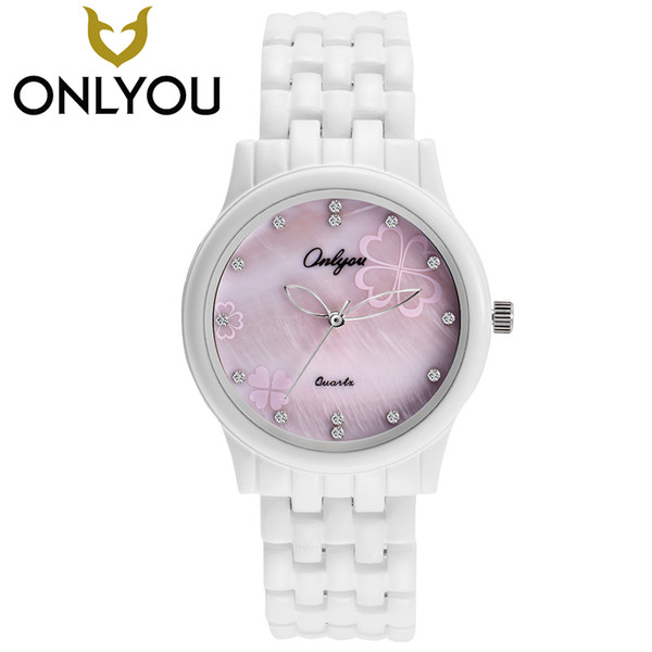 ONLYOU Woman Watches 2017 Brand Luxury Female Diamond Flower Wristwatch Ladies Fashion Casual Ceramic Clock Valentine's Day GiftS914