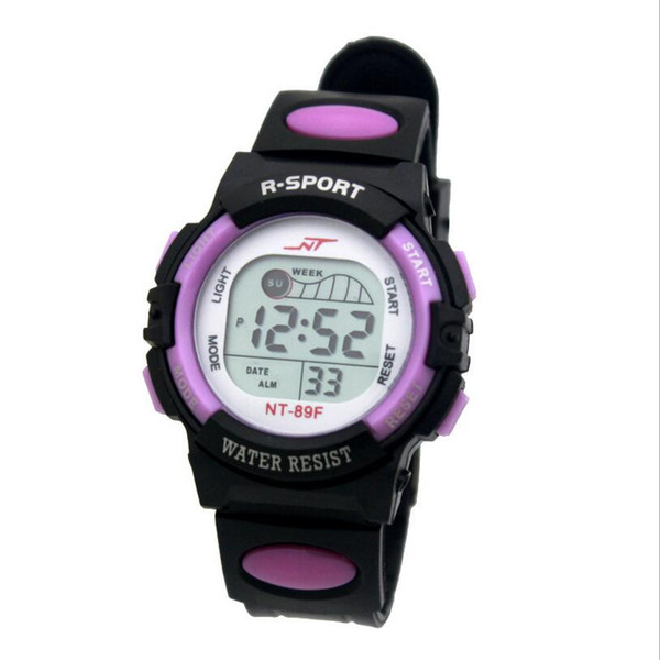 Free shipping shatter-resistant outdoor sports electronic watch led children's watch colorful color luminous digital display table new whole