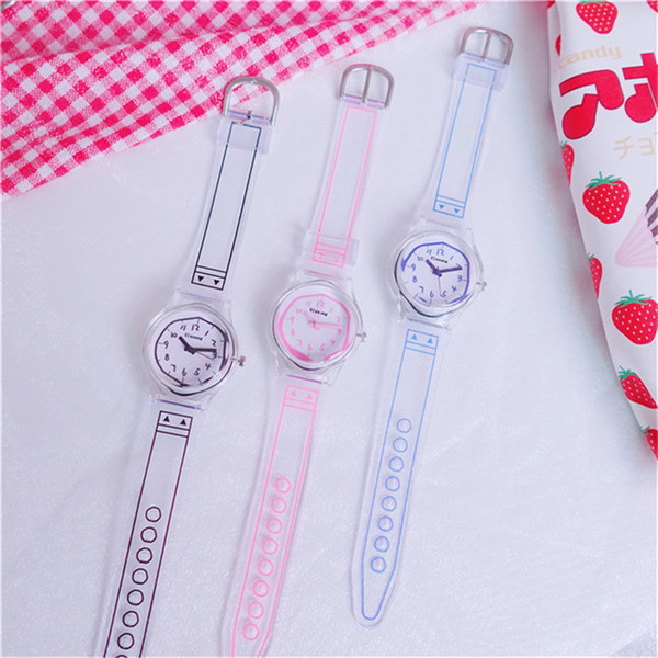 2019 Cheap Gift Kids Watches Transparents Watches Wholesale Children Christmas Gift Watches Boy's Girls Cute Soft Silicone Strap Analog Saat