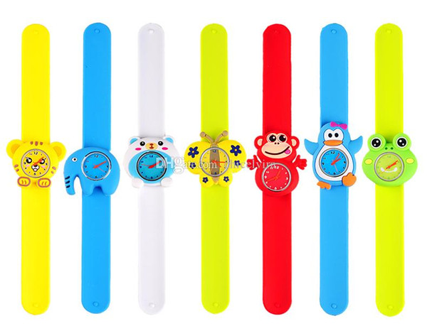 2018 Cute Animal Slap Snap watch Cartoon Style Children watches Kids Teens silicone rubber Wristwatch Children Slap Watch Gift Mix Order