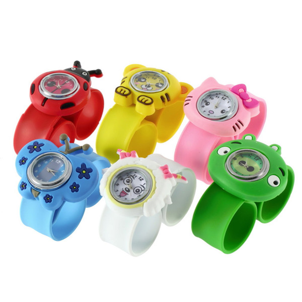 Silicone watch Animal cartoon Snap Slap watch children Sport Watches Multicolor Jelly Watch Unisex mix color mix style shipping