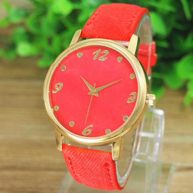 Superb! NEW Cheap 1PC Fashion Women Men Denim Cloth Strap Bracelet Wrist Watch Unisex Analog Quartz Watches Freeshipping