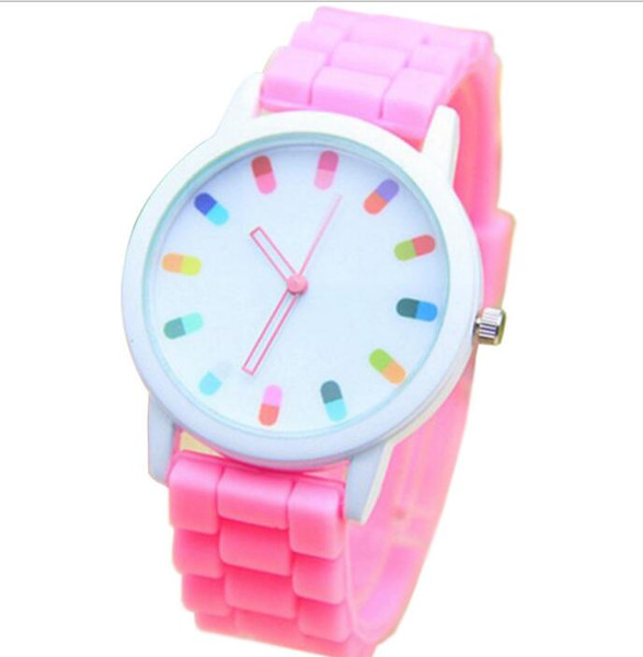 Capsule Pills Silicone Watch Jelly Candy Color Student Child Jewelry Watch