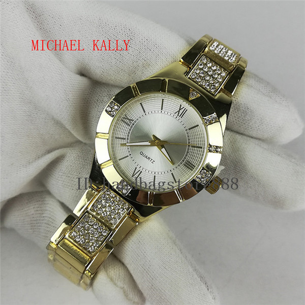 Wholesale and Retail 35mm diamond MICHAEL KALLY quartz watches luxury Hot gold rome famous brand Women wristwatches girl student Night club