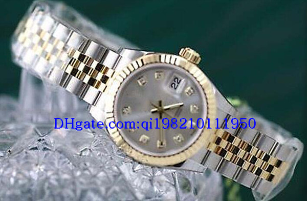 Christmas Gift 42.Lady 279173 18K Gold Steel Silver Diamond Dial 28mm New