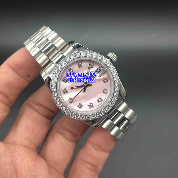 Luxury Watches DateJust Watches Diamond Mark Pink Shell Dial Women Stainless Watches Ladies Automatic Wristwatch Valentine's Best Gift 32mm