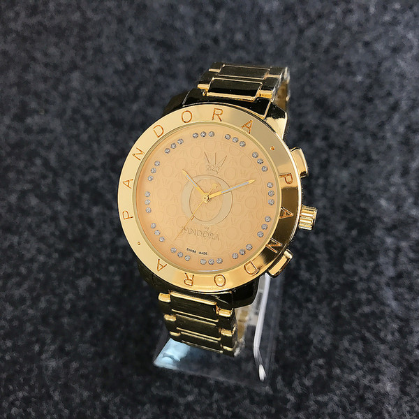 New design pineapple logo women Stainless Steel Female Luxury Quartz Bracelet Diamond gold Ladies Dress pandoras Wristwatches