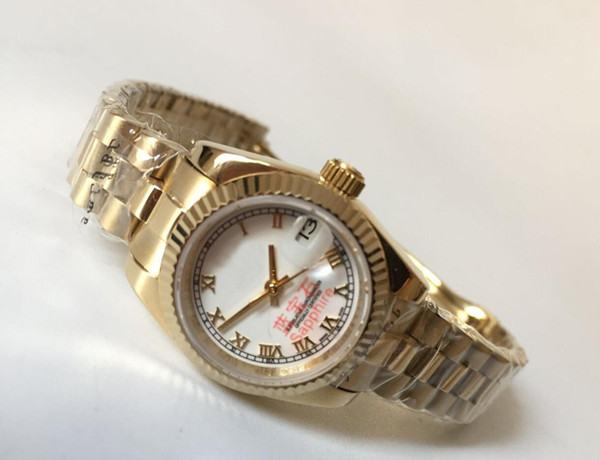 Luxury Brand watches DATE JUST 26 mm 179174 18k Yellow Gold White Roman Dial Mechanical Automatic Excellent Women's Watch Watches