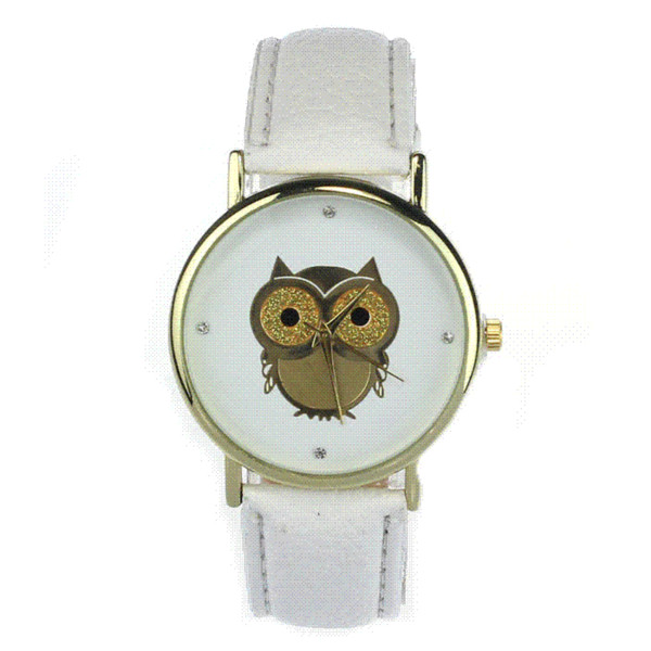 2015 New Fashion Cartoon Owl Style Dress Gold Watch Women Clock Casual Wrist Watch Quartz Watches For Women Mens Gift