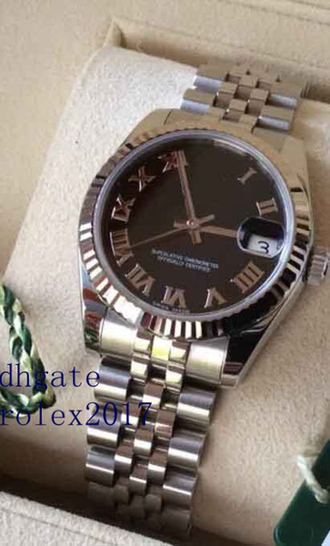 Ladies Women Watches Luxury Products original box Quality Classic Series Datejust 31 Midsize 178274 White Gold Bezel Black Face Jubilee