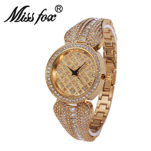 Fashion Luxurious leisure lady crystal full drill waterproof quartz watches