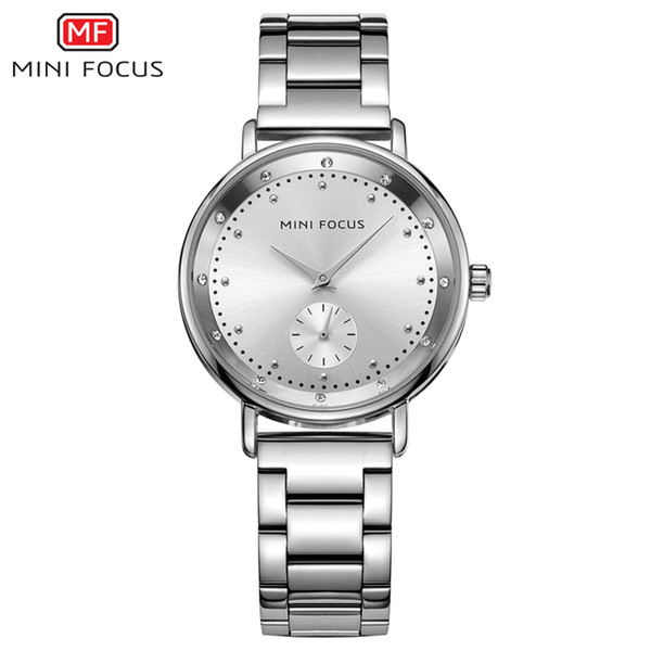 MINI FOCUS Fashion Quartz Watch Women Watches Ladies Brand Luxury Stainless Steel Wrist Watch Female Silver Clock Montre Femme