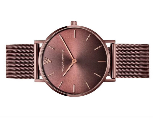 Rose Gold Luxury Time Quartz Watch Casual Japanese Quartz Watch women Stainless Steel Mesh with Slim Clock Ladies