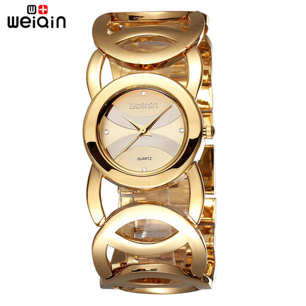 Hot Sale Weiqin Brand Gold Plated Stainless Steel Fashion Bracelet Janpan Quartz Women Wrist Watches Luxury Waterproof Relogio Feminino